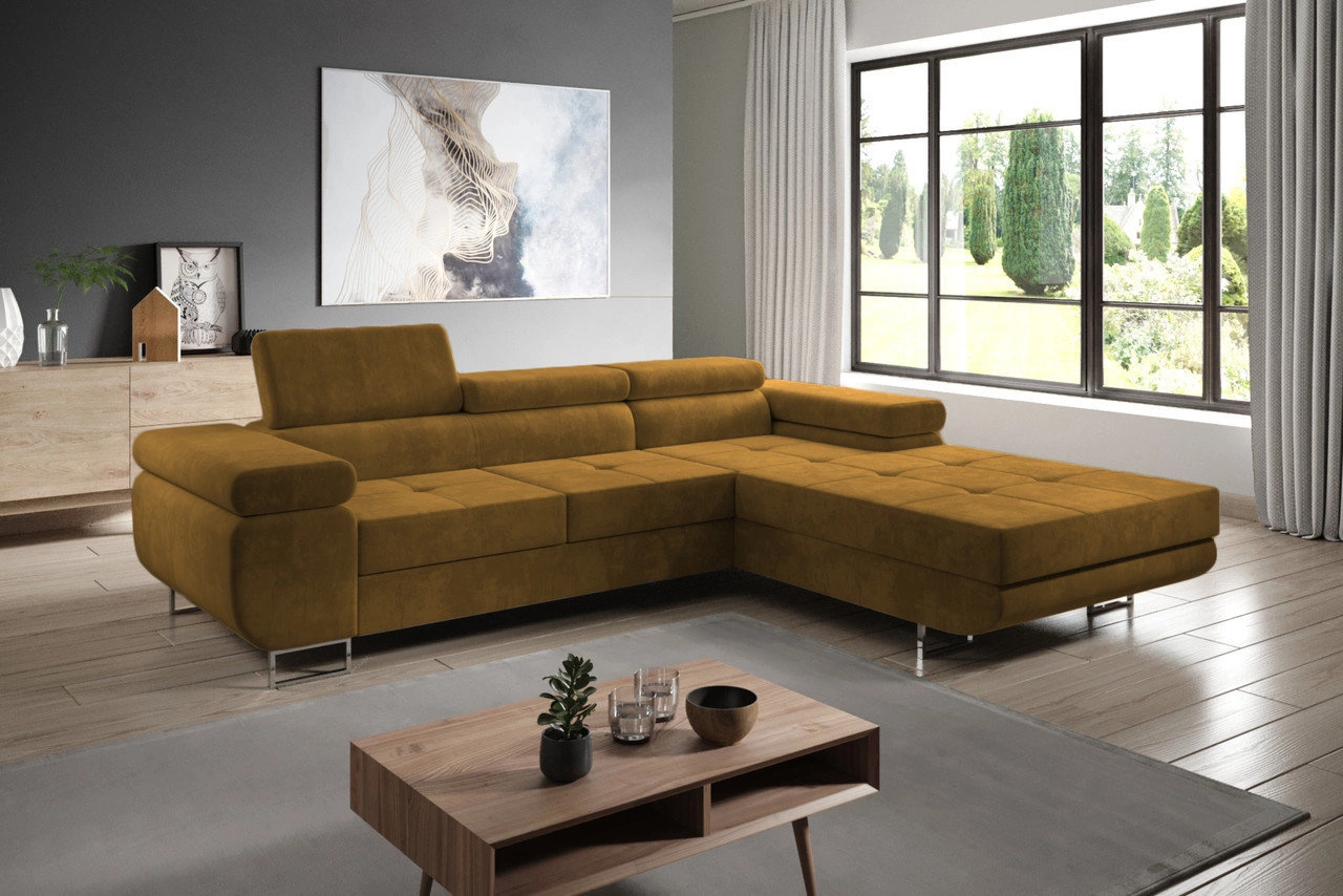 Modern Ecksofa rechts Solam - Gelb