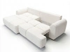 Ecksofa L-Form Links mit Schlaffunktion und Bettkasten Bonno Creme 