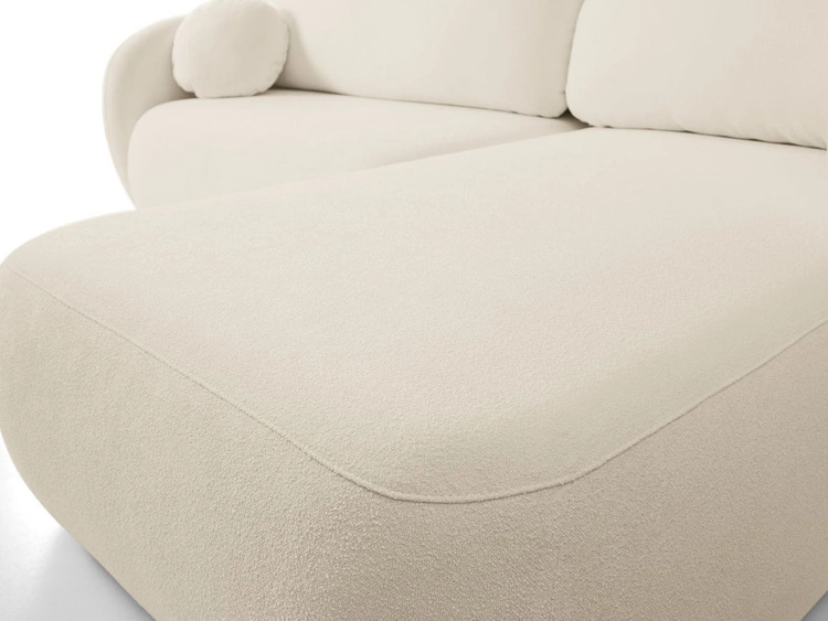 Ecksofa L-Form Rechts mit Schlaffunktion und Bettkasten Oreo Beige