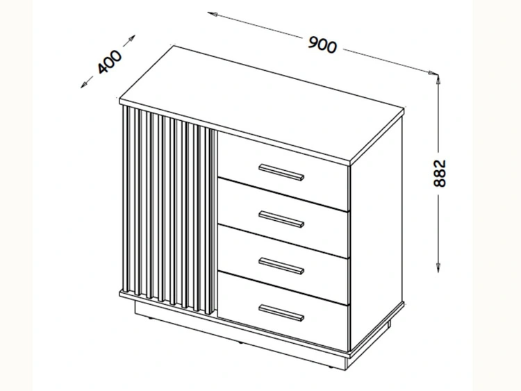 Set industriell anmutender Möbel für den Raum Lavore Wotan Eiche, Schwarz matt