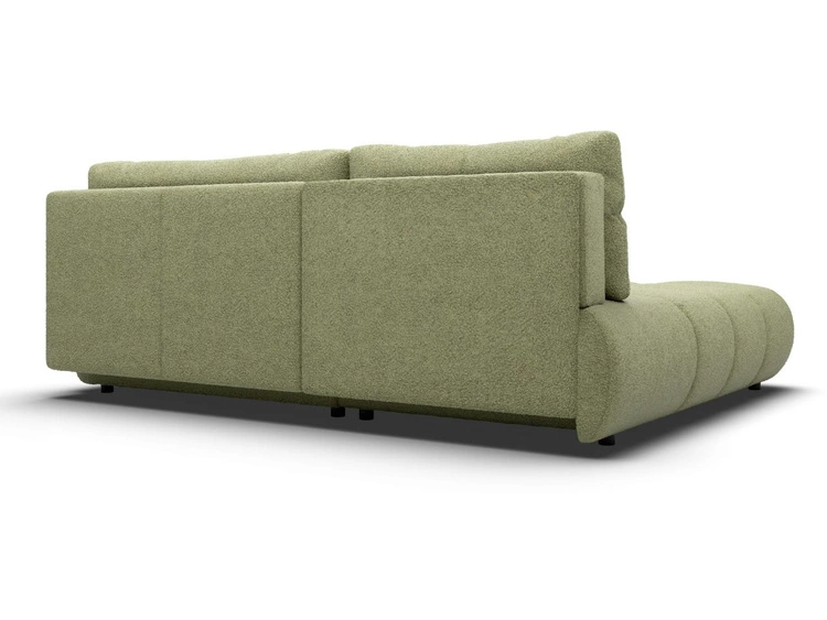 Ecksofa mit Schlaffunktion und Bettkasten Links Milet Grün