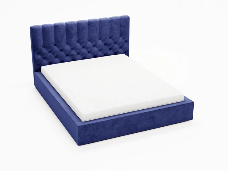 Polsterbett mit Bettkasten und Lattenrost 180x200 Roma Dunkelblau