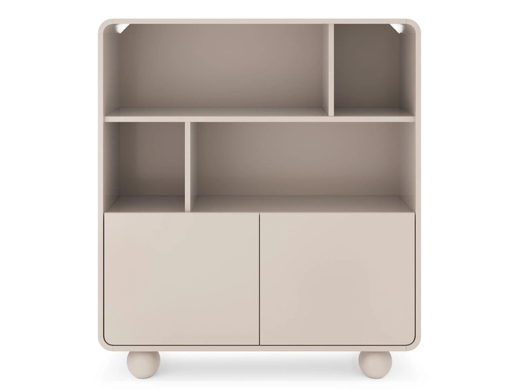 Bücherregal für das Wohnzimmer auf kugelförmigen Beinen Soffio Kaschmir