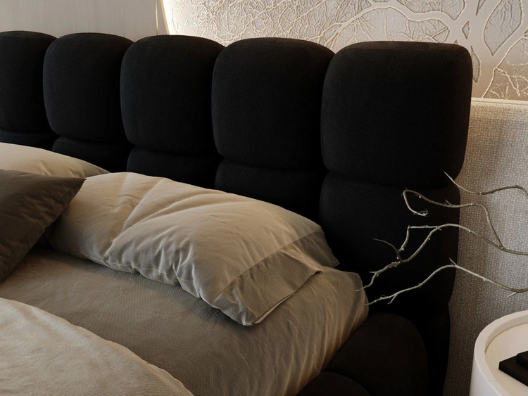 Polsterbett mit Bettkasten und Lattenrost 160x200 Modo Schwarz