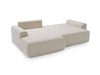 Ecksofa L-Form mit Schlaffunktion und Bettkasten Savana Links Bouclé-Stoff Creme