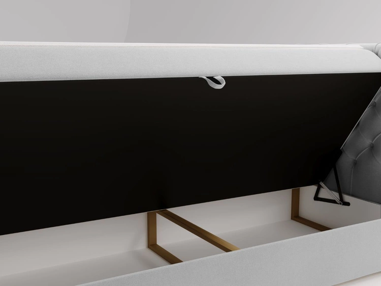 Boxspringbett mit Bettkasten 160x200 Montego Hellgrau