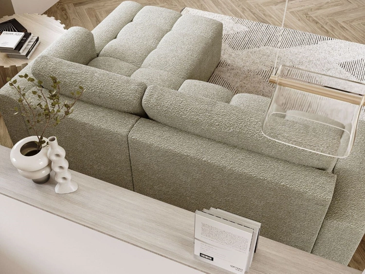 Ecksofa L-Form Rechts mit Schlaffunktion und Bettkasten Lana Beige