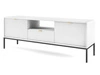TV-Lowboard mit Schubladen und Türen Amber Weiß, Schwarz Frame