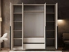 Viertüriger Kleiderschrank mit Drehtüren und schwarzen Griffen Ameli Kaschmir