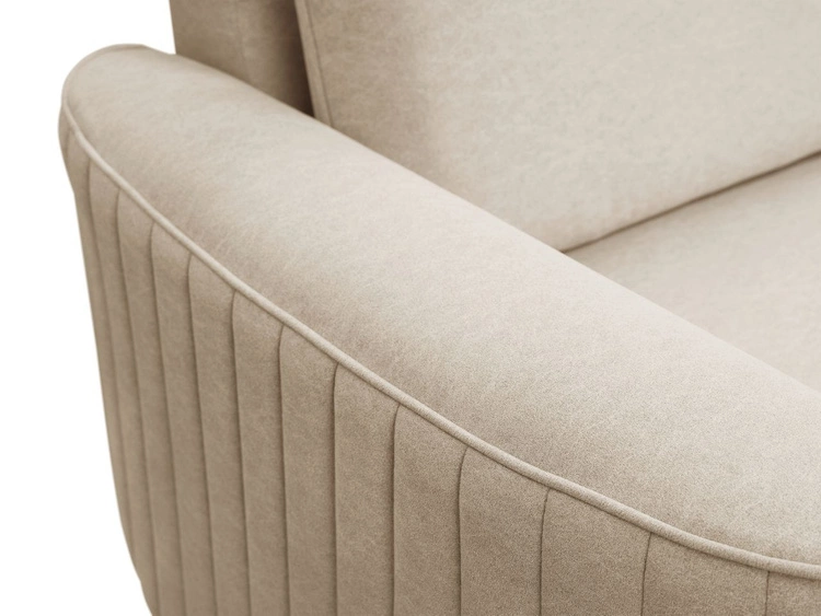 Ecksofa L-Form Links mit Schlaffunktion und Bettkasten Limon Dunkelbeige
