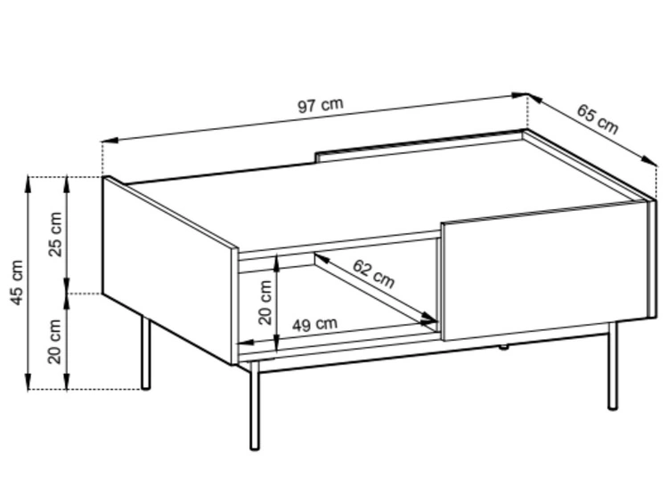 Couchtisch mit Stauraum Drevo Cashmere