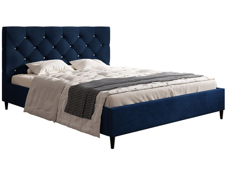 Polsterbett mit Lattenrost 180x200 Tril Dunkelblau