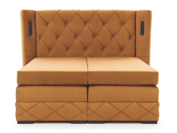 Boxspringbett mit Bettkasten 180x200 Neria Lux Dunkelgrau