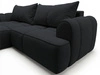 Ecksofa L-Form Links mit Schlaffunktion und Bettkasten Bonno Schwarz