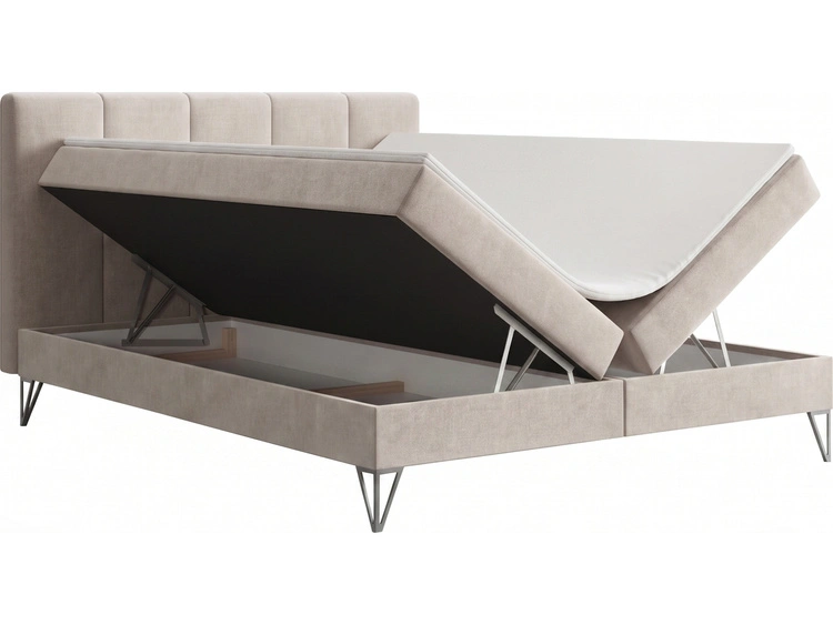 Boxspringbett mit Bettkasten 180x200 Vendi Beige
