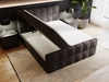 Boxspringbett mit Bettkasten 140x200 Bouclé-Stoff Alicante Schwarz