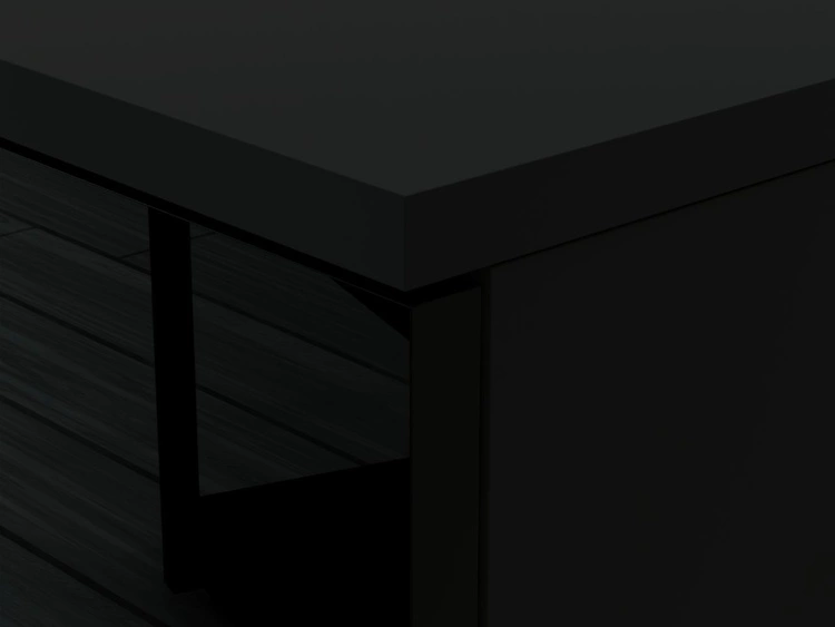 Hängender Nachttisch mit zwei Schubladen Nuveo Schwarz Hochglanz