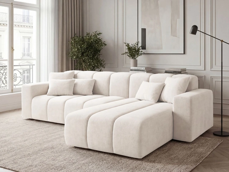 Ecksofa L-Form Rechts Nork Creme