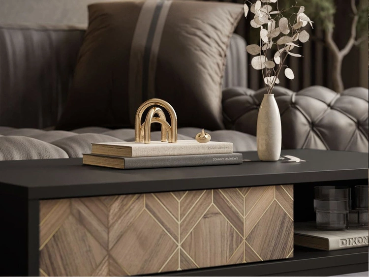 Couchtisch mit Stauraum Tavio Schwarz