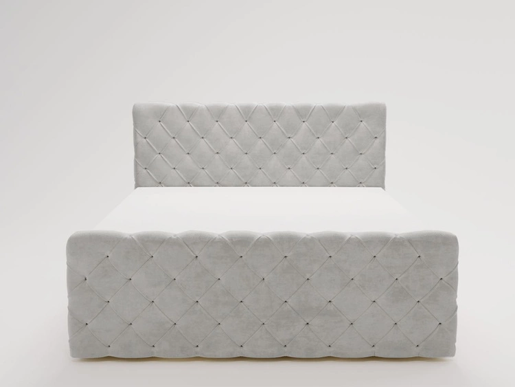 Boxspringbett mit Bettkasten 180x200 Lunaris Hellgrau