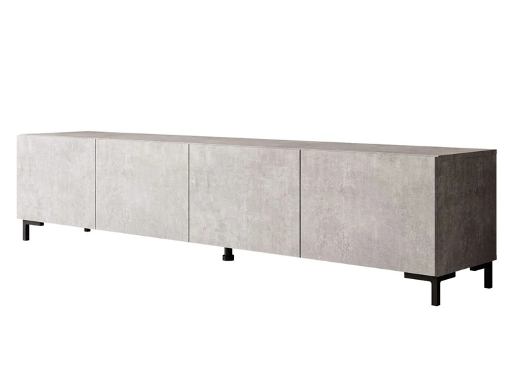 TV-Lowboard mit Türen auf Schwarzen Beinen 200 cm Nodoo Beton