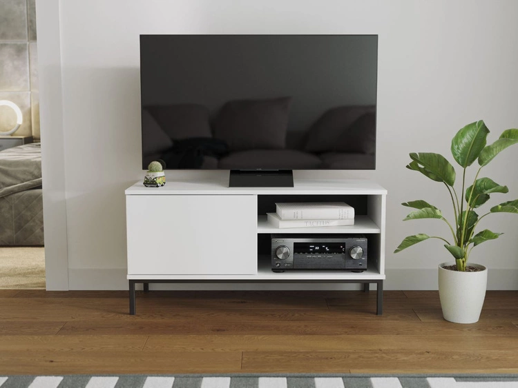 TV-Lowboard mit Türen 100 cm Soroko Weiß