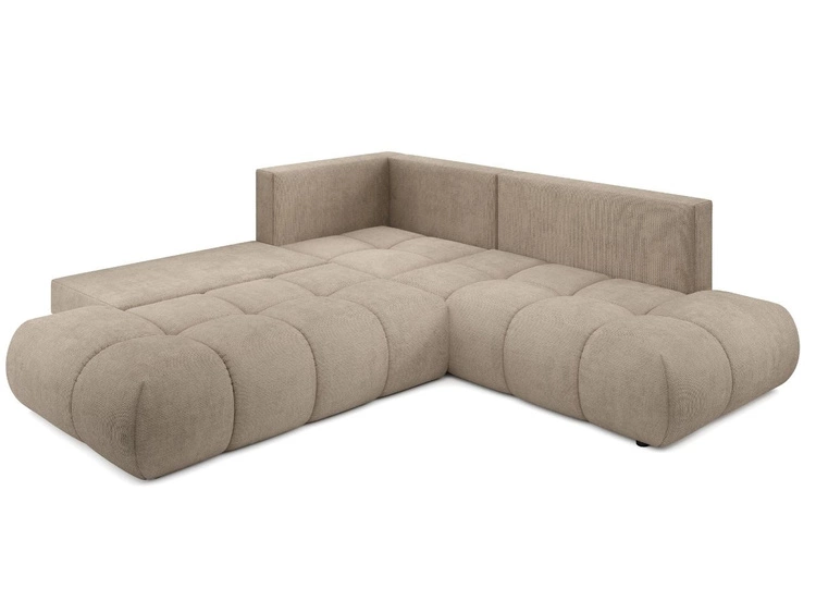 Ecksofa mit Schlaffunktion und Bettkasten Links Kair Hellbraun