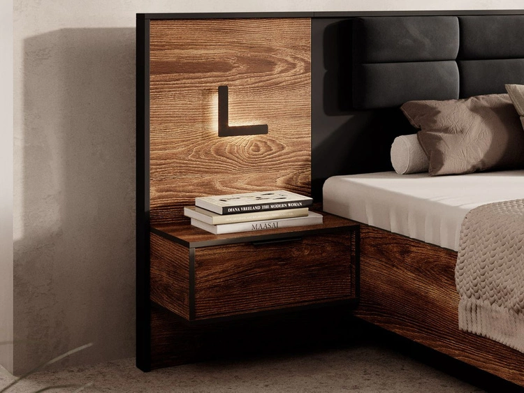 Schlafzimmer-Set Montreal Kastanie, Schwarz