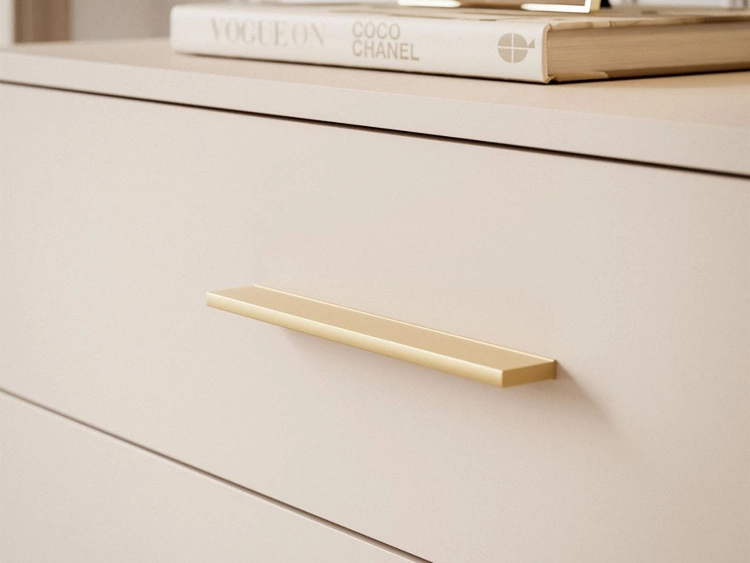 Kommode mit Schubladen und LED-Beleuchtung auf Goldenen Metallbeinen Nuveo Kaschmir