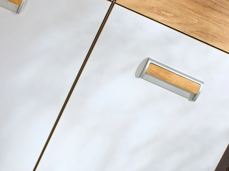 Kleiderschrank mit einer Tür 45 cm, mit Einlegeböden Lindo Weiß, Nash Eiche