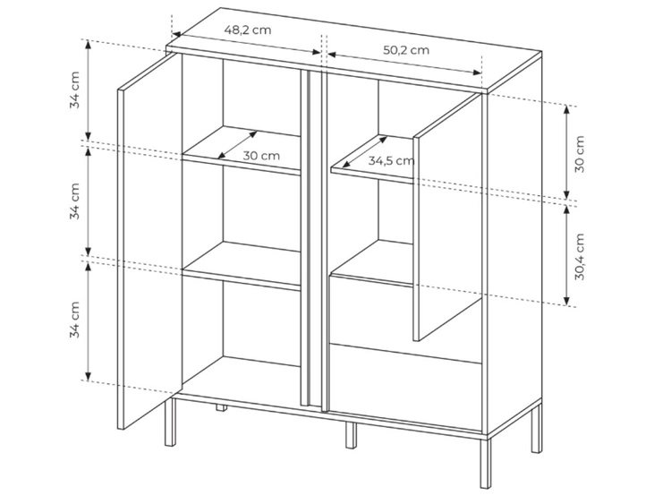 Kommode mit Türen und Schubladen Dego Beige