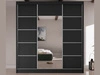 Schiebetürenschrank mit Spiegel 200 cm Maia Schwarz