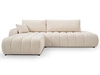 Ecksofa mit Schlaffunktion und Bettkasten Links Adoro Hellbeige