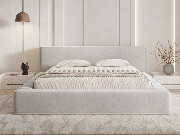 Polsterbett mit Bettkasten und Lattenrost 180x200 Mali Grau