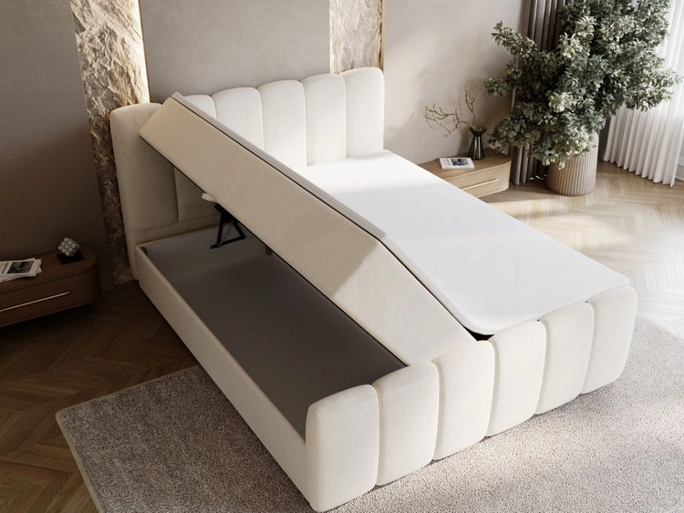 Boxspringbett mit Bettkasten 160x200 Cloud Beige