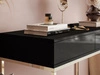 Konsolentisch mit Schubladen und goldenem Gestell im Glamour-Stil Brisa Schwarz Hochglanz