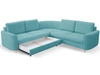 Ecksofa L-Form Rechts mit Schlaffunktion und Bettkasten Limon Blau