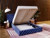 Polsterbett mit Bettkasten und Lattenrost 140x200 Madera Blau