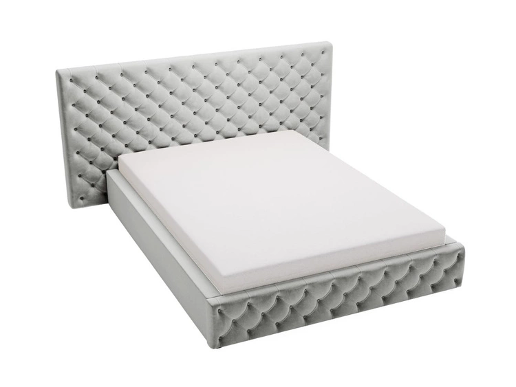 Polsterbett mit Bettkasten und Lattenrost 160x200 Madera Grau