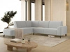 Ecksofa L-Form Links Regento Bouclé-Stoff Grau