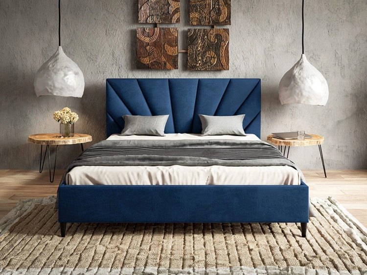 Polsterbett mit Lattenrost 180x200 Fuzi Dunkelblau