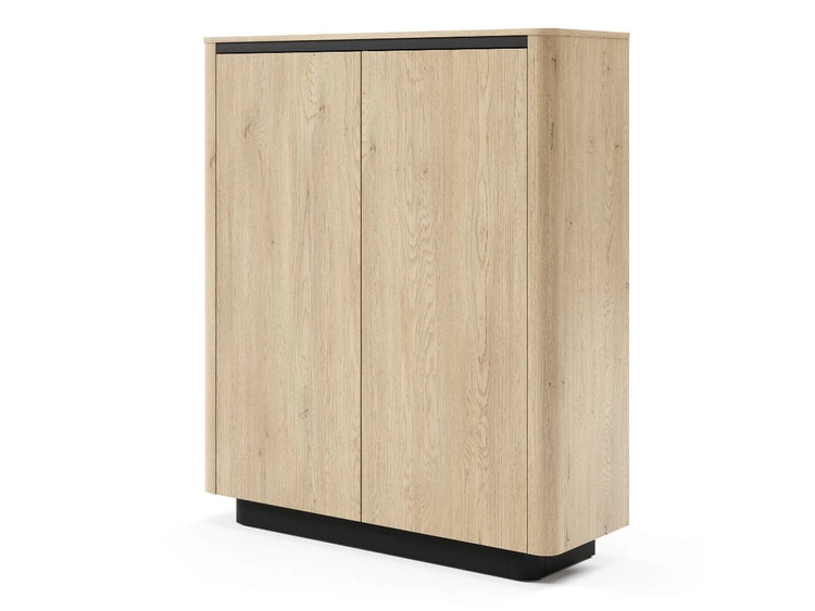 Hochkommode mit zwei Türen Fascino Eiche Cremona, Schwarz
