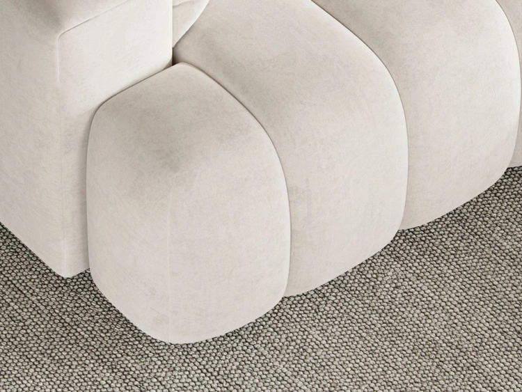 Ecksofa L-Form Rechts mit Schlaffunktion und Bettkasten Caleo Creme