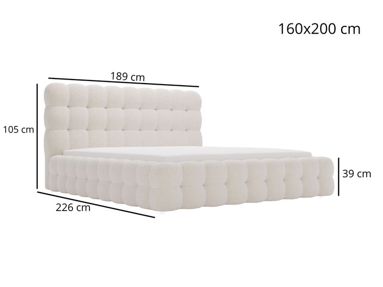 Polsterbett mit Bettkasten und Lattenrost 160x200 Twist Braun