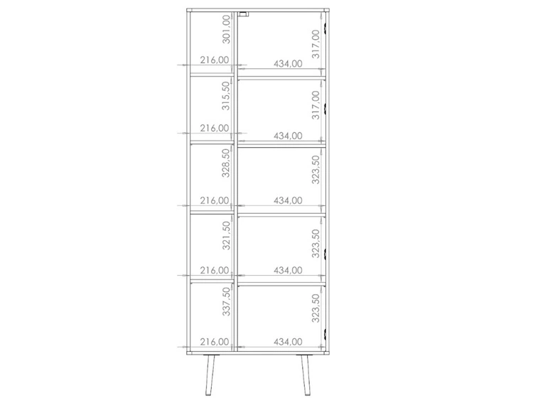 Regal mit Türen Nemi Schwarzer Graphit Braun