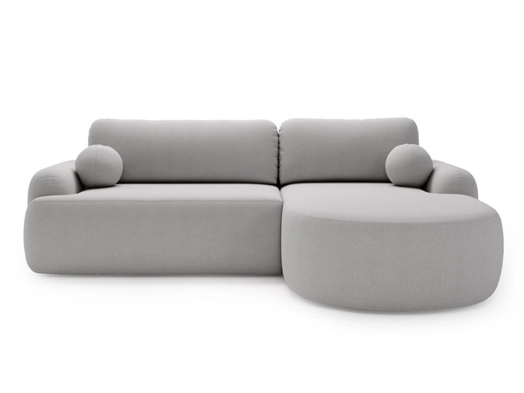 Ecksofa L-Form Rechts mit Schlaffunktion und Bettkasten Aurio Grau