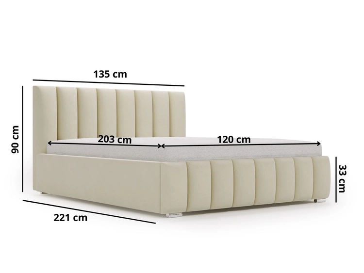 Polsterbett mit Bettkasten und Lattenrost 120x200 Neos Grau