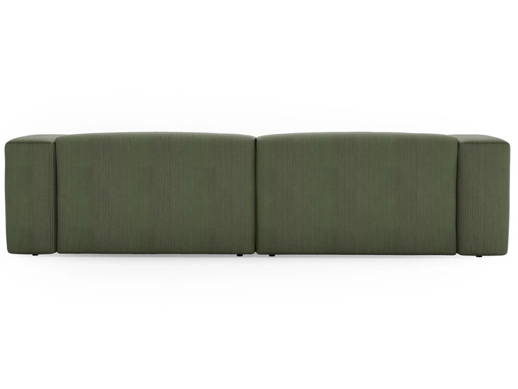 Ecksofa L-Form Links Moderne Cord Ecksofa Landi Grün