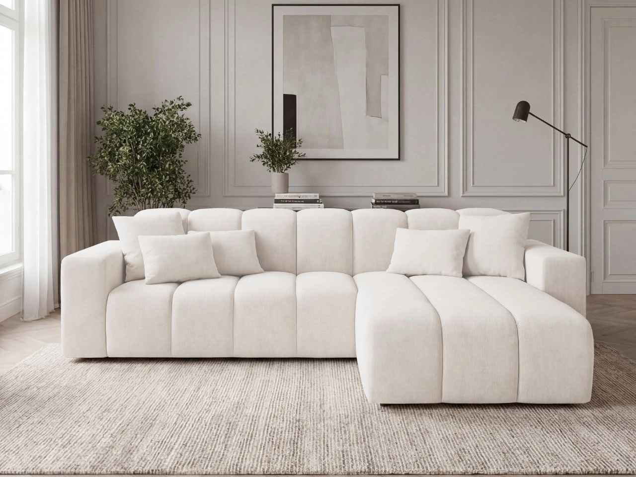 Ecksofa L-Form Rechts Nork Creme