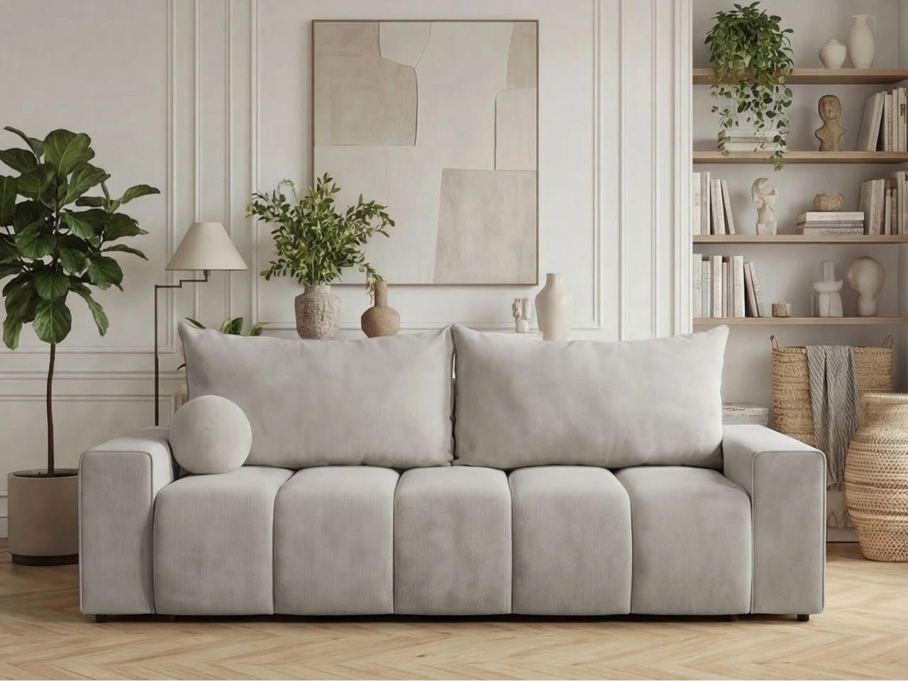 Schlafsofa mit Bettfunktion und Bettkasten Miro Grau